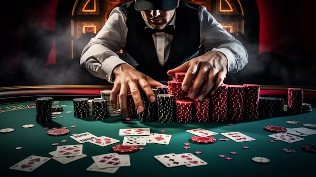 lagi4d Texas Poker live table with dealer and community cards